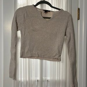 Beige long-sleeve top